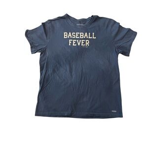 Life Is Good "Baseball Fever"  T-Shirt - Blue - Mens XL